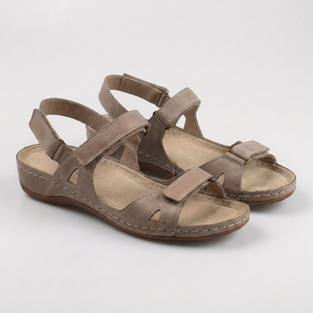 Damen Flache Sandalen mit offenem Zehenbereich – Verstellbare Riemen & Anatomische Sohle