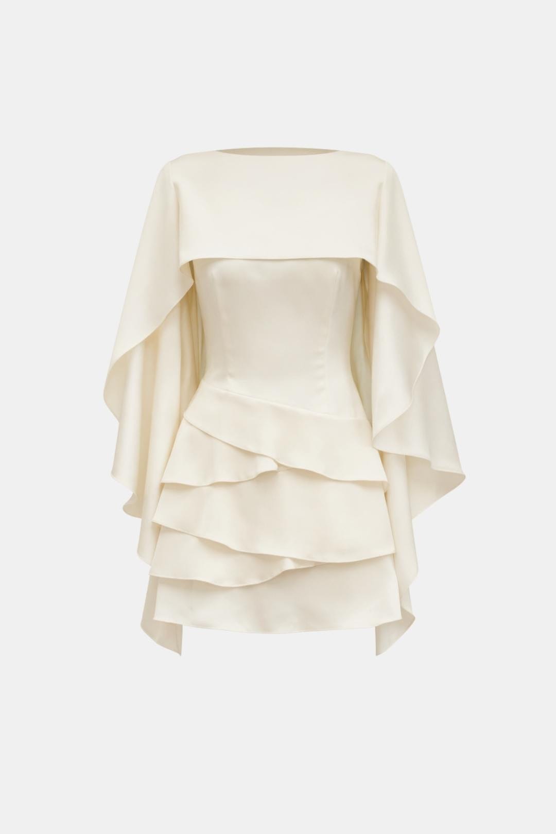 Mini-Kleid für Damen mit Volants und offenem Rücken – leichter gewebter Stoff