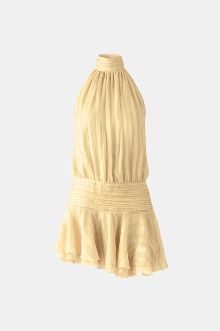 Robe Mini Femme Col Halter Dos Nu – Ourlet à Volants