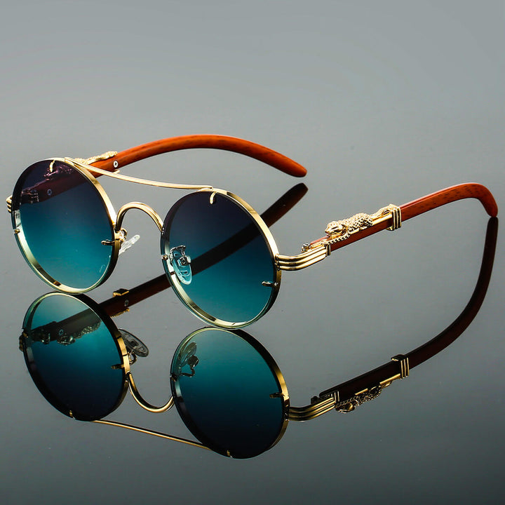 Unisex runde Sonnenbrille – Doppelsteg
