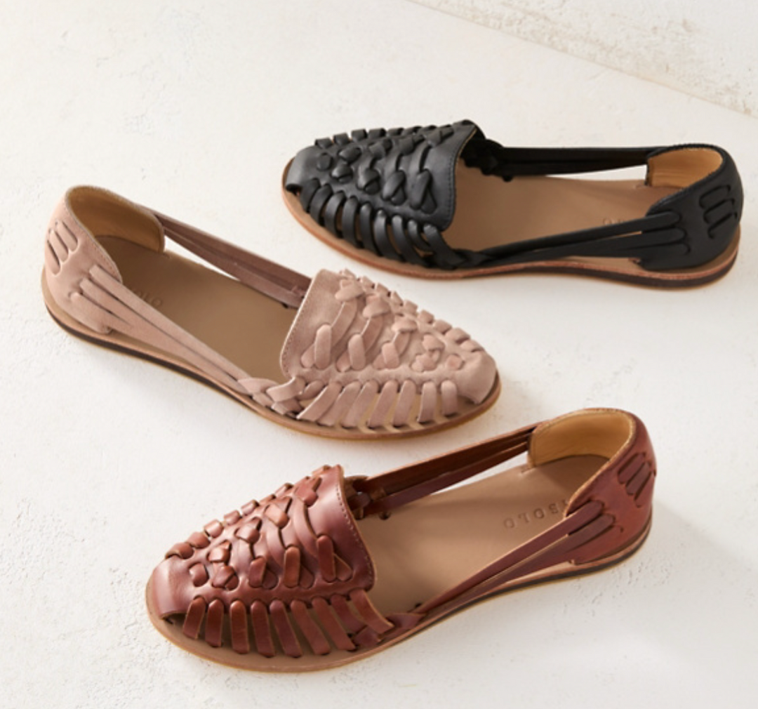 Women's Flat Woven Sandals – Closed Toe Slip-On
