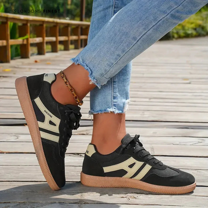 Sneakers donna in pelle ortopediche – lacci basse
