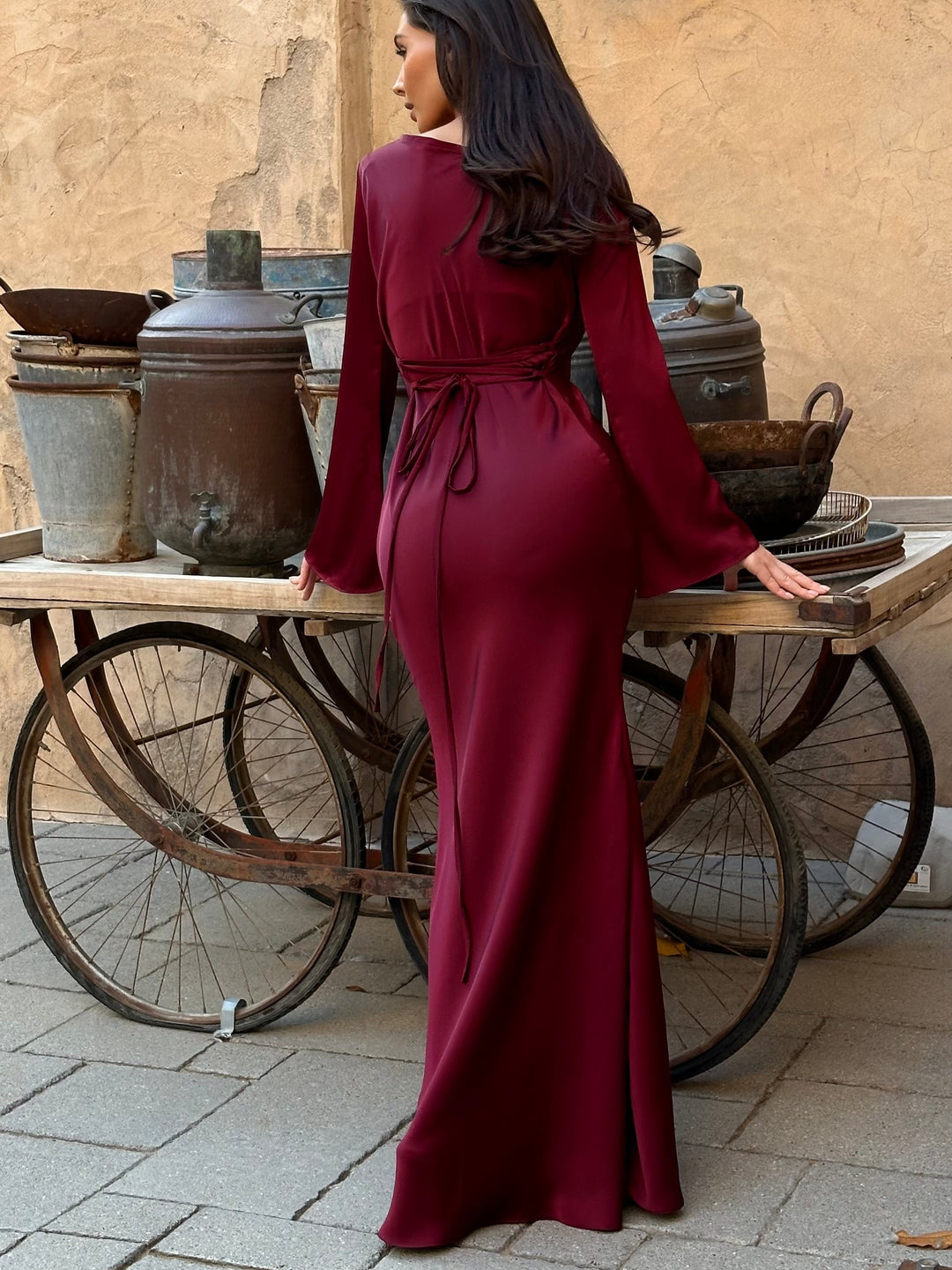 Abito lungo donna maniche lunghe – taglio fluido e casual