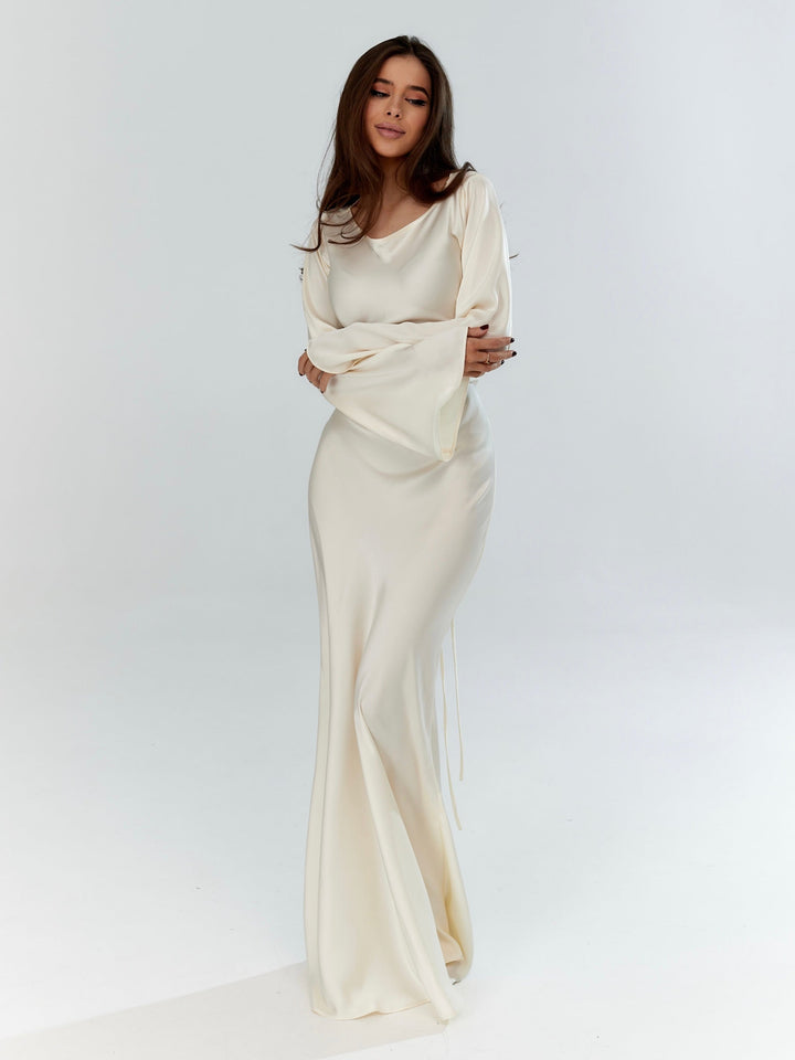 Abito lungo donna maniche lunghe – taglio fluido e casual