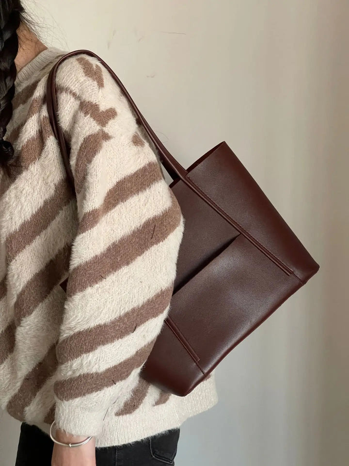 Borsa a spalla donna in pelle – grande capacità, tracolle comode