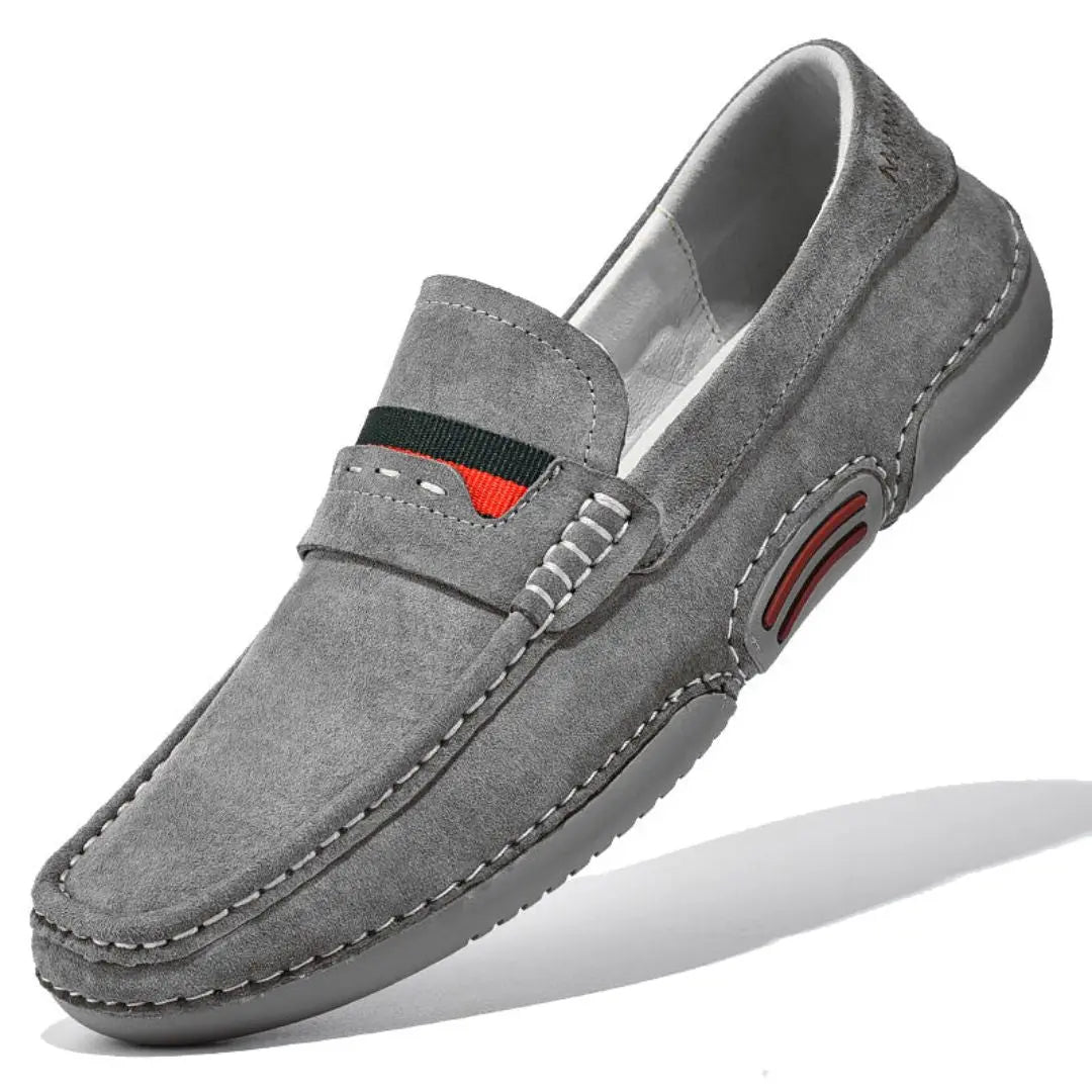 Men's Slip-On Moccasins – Textured Upper and Rubber Sole