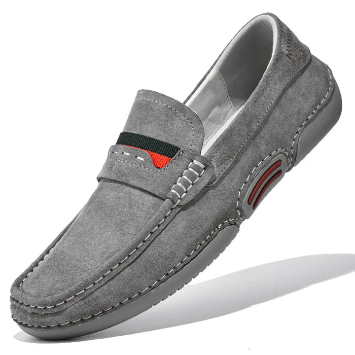 Men's Slip-On Moccasins – Textured Upper and Rubber Sole