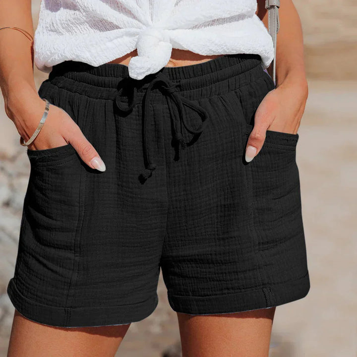 Sommer-Shorts aus Baumwollmischung für Damen – lockerer Schnitt seitliche Taschen