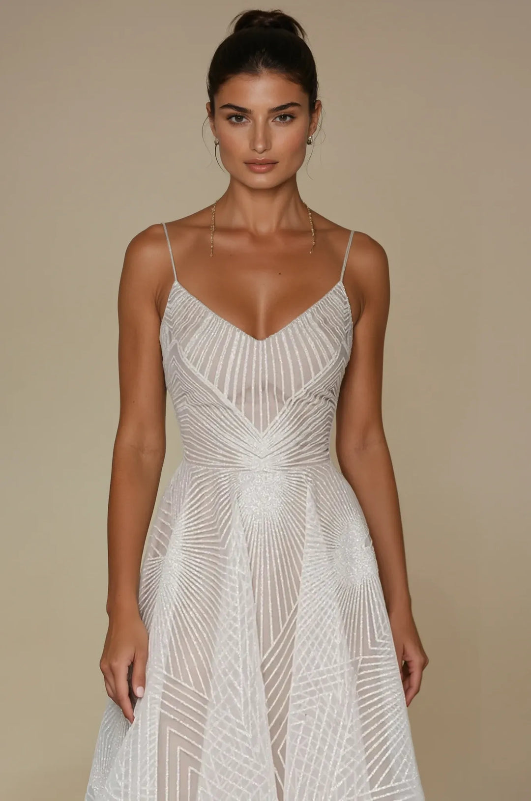 Damen Maxikleid mit Pailletten – Plissierter A-Linien-Schnitt Fließender Stoff Besondere Gelegenheit