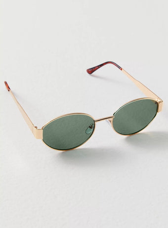 Lunettes de Soleil Femme Ovales Monture Métal – Protection UV400 Style Vintage