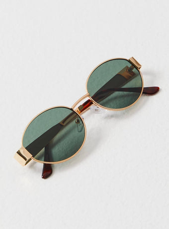 Lunettes de Soleil Femme Ovales Monture Métal – Protection UV400 Style Vintage