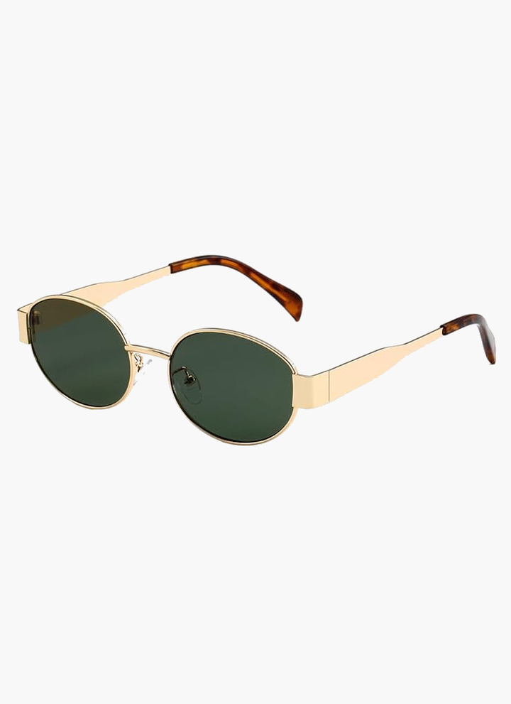 Lunettes de Soleil Femme Ovales Monture Métal – Protection UV400 Style Vintage