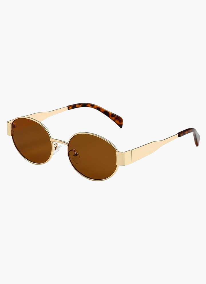 Lunettes de Soleil Femme Ovales Monture Métal – Protection UV400 Style Vintage