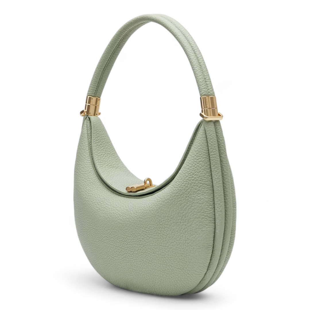 Damen Croissant Ledertasche – Elegante Strukturierte Schultertasche