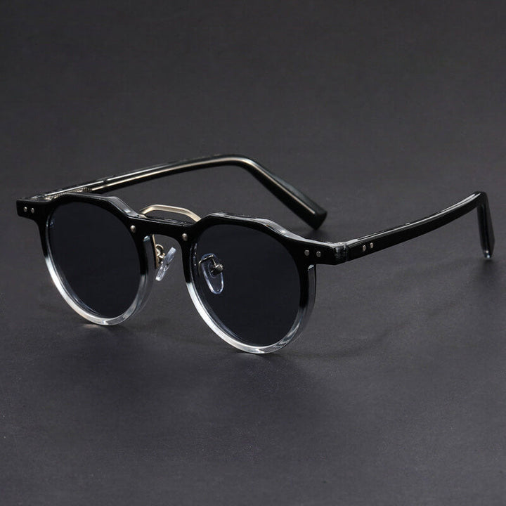 Minimalistische runde Sonnenbrille für Herren – kompakte Fassung getönte Gläser