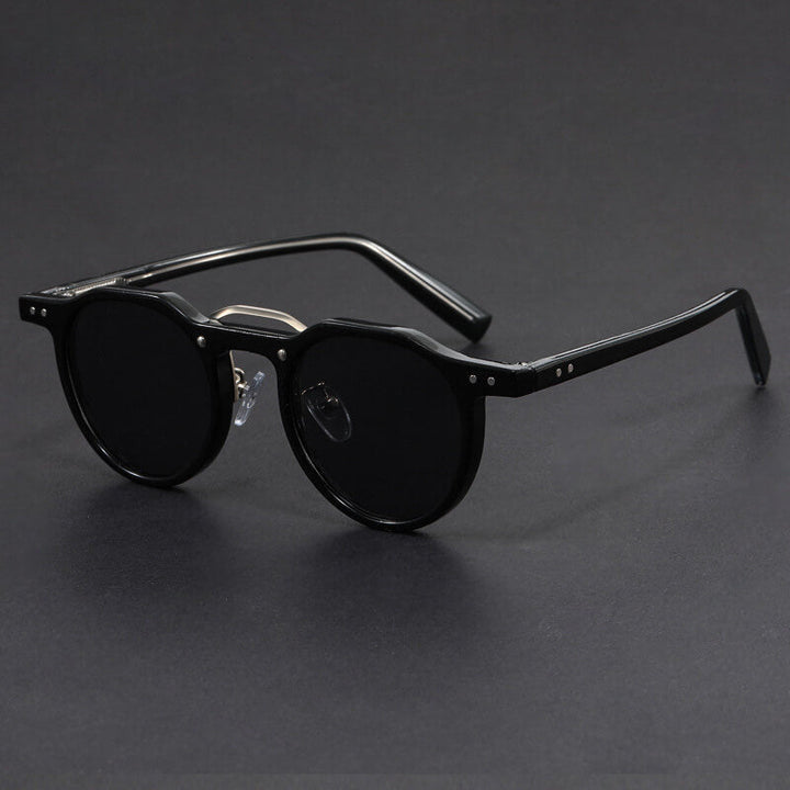 Minimalistische runde Sonnenbrille für Herren – kompakte Fassung getönte Gläser