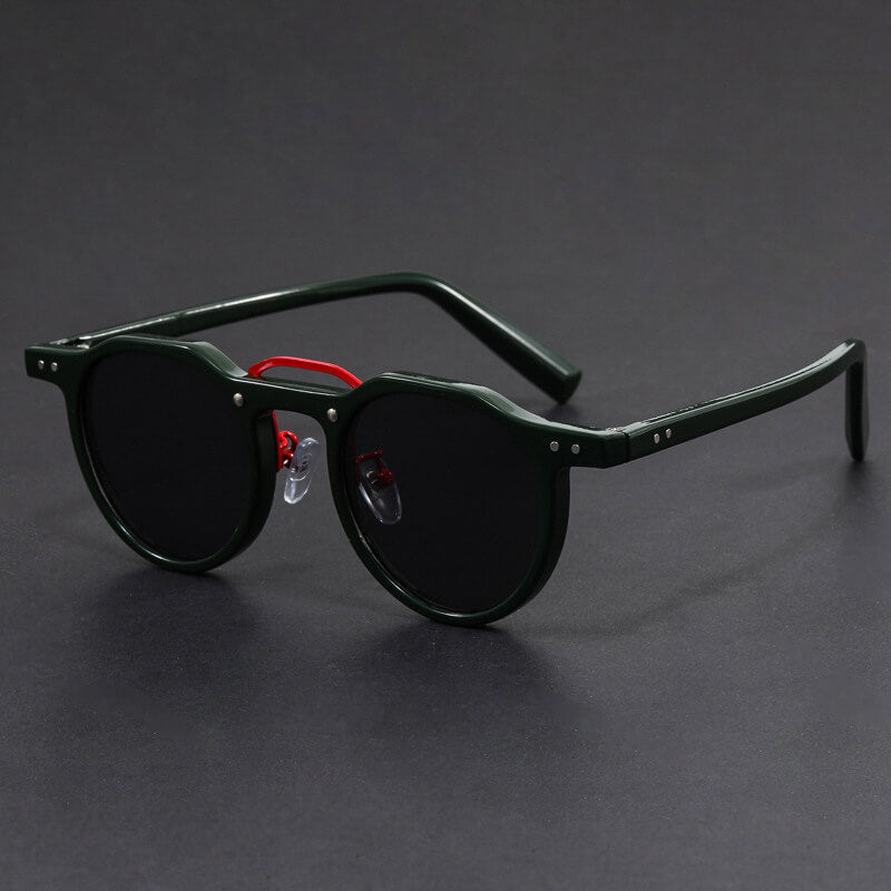 Minimalistische runde Sonnenbrille für Herren – kompakte Fassung getönte Gläser