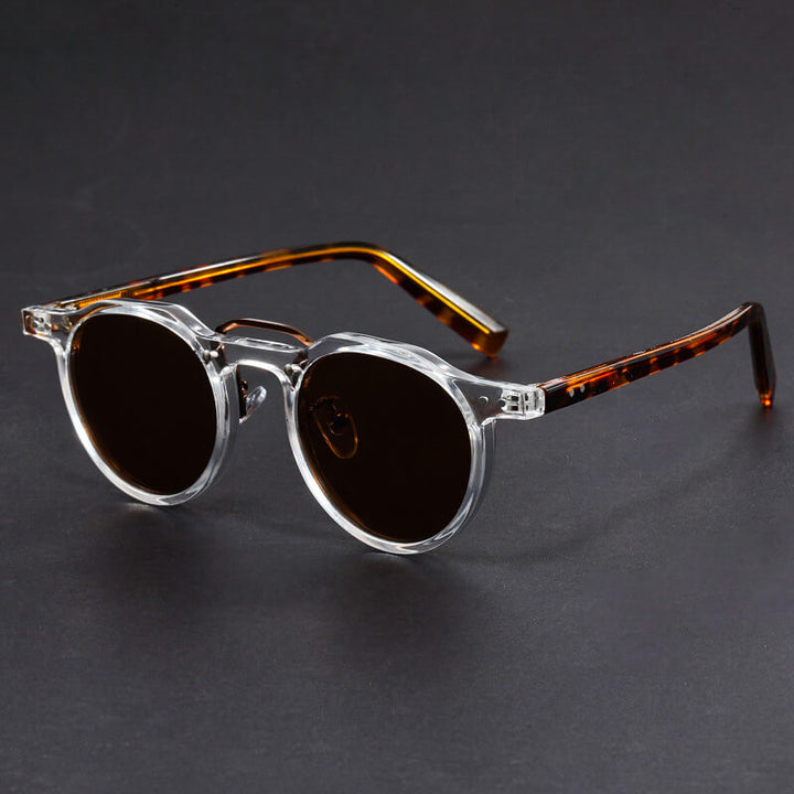 Minimalistische runde Sonnenbrille für Herren – kompakte Fassung getönte Gläser
