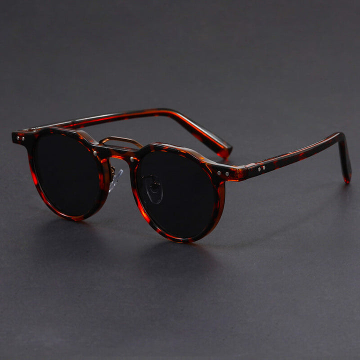 Minimalistische runde Sonnenbrille für Herren – kompakte Fassung getönte Gläser