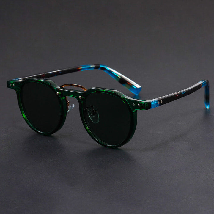 Minimalistische runde Sonnenbrille für Herren – kompakte Fassung getönte Gläser