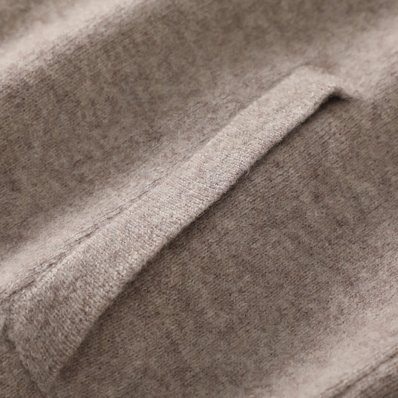 Cardigan uomo con zip in merino – spesso, minimal, quotidiano