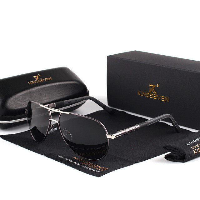 Men's Polarized Aviator Sunglasses – Lightweight Metal Frame