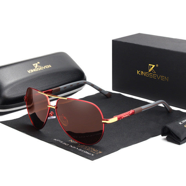 Men's Polarized Aviator Sunglasses – Lightweight Metal Frame