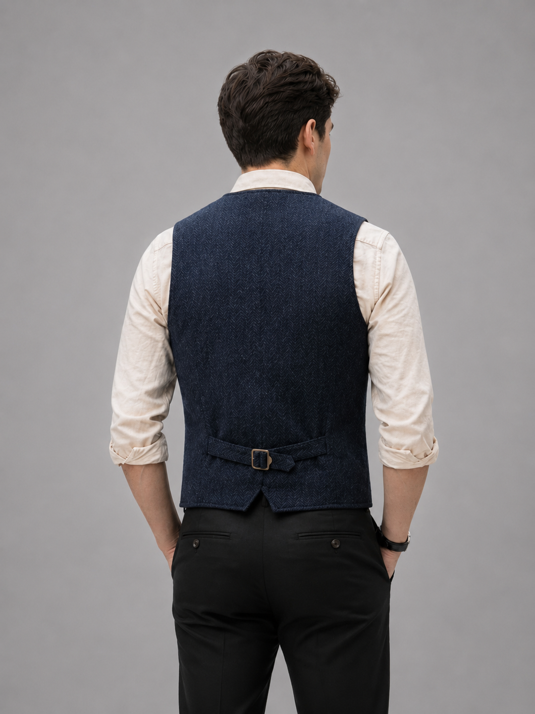Herrenweste aus Tweed-Stoff – Heritage-Schnitt im Schneiderstil
