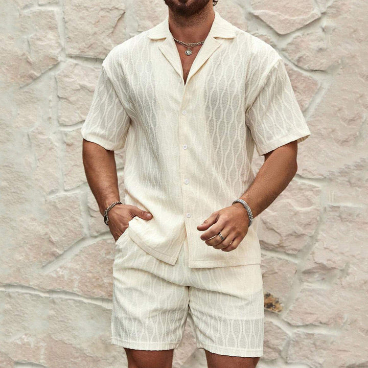 Men's Two-Piece Set Shirt and Shorts – Casual Cotton