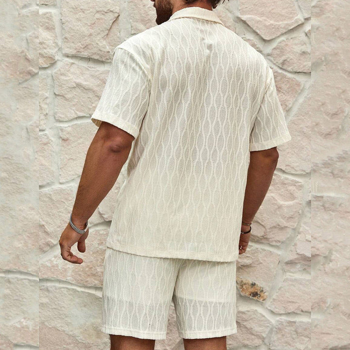 Men's Two-Piece Set Shirt and Shorts – Casual Cotton