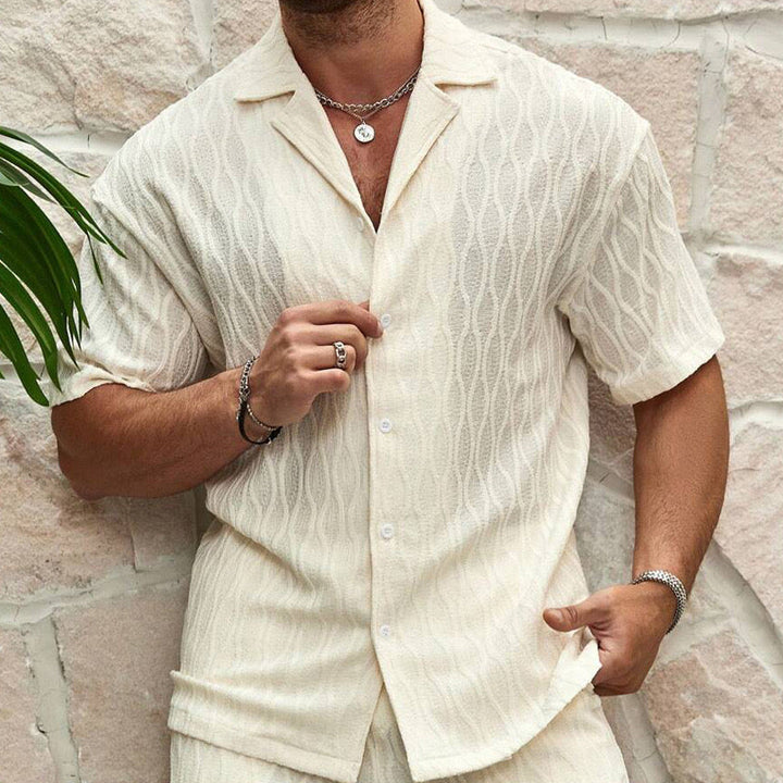Men's Two-Piece Set Shirt and Shorts – Casual Cotton