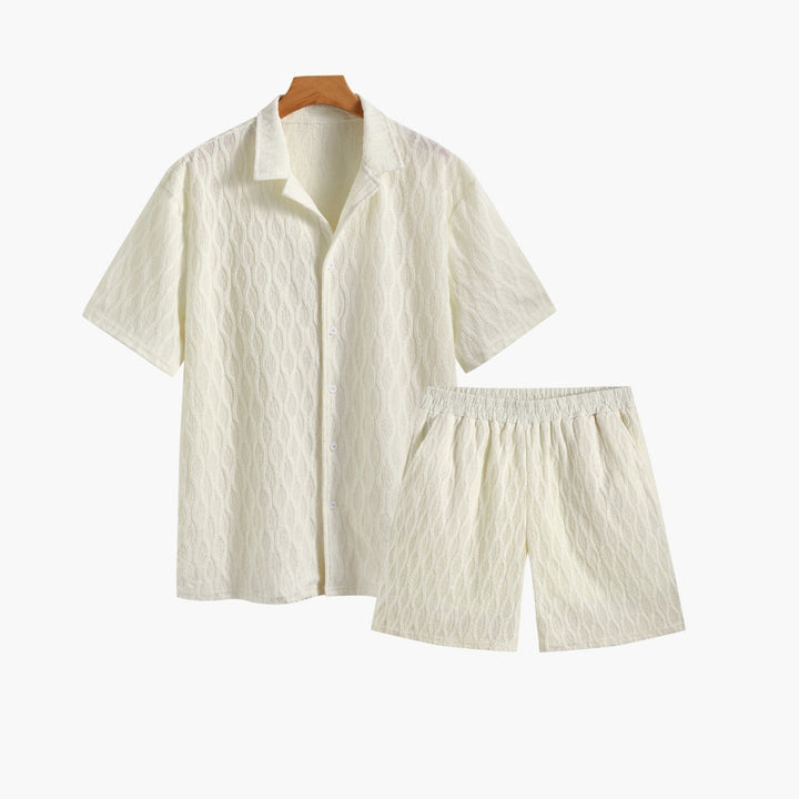 Men's Two-Piece Set Shirt and Shorts – Casual Cotton
