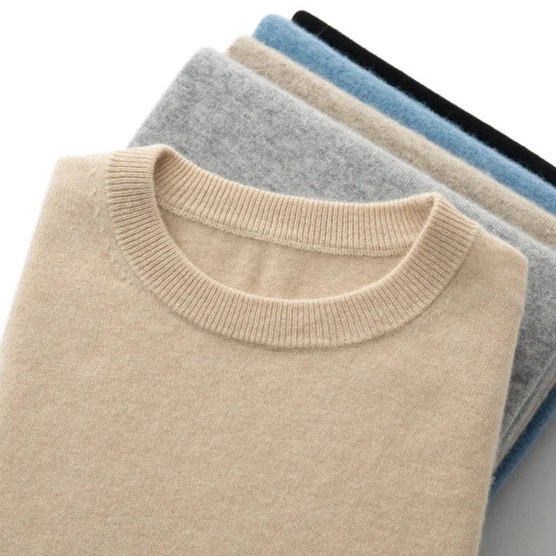 Herre T-shirt med rund hals – Finstrikket, tætsiddende pasform
