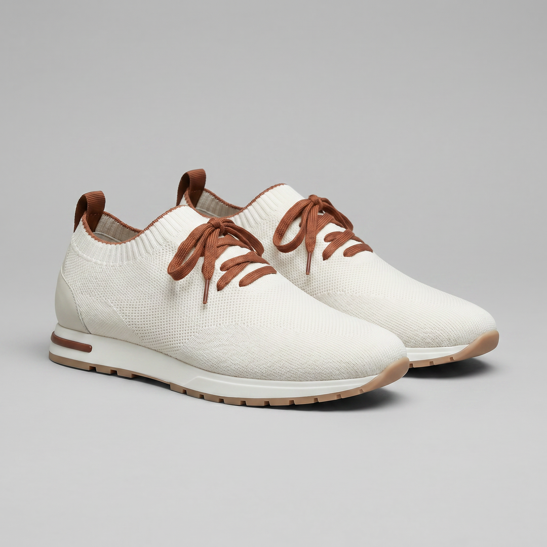 Men's Full-Grain Leather Sock Sneakers – Cashmere Lining
