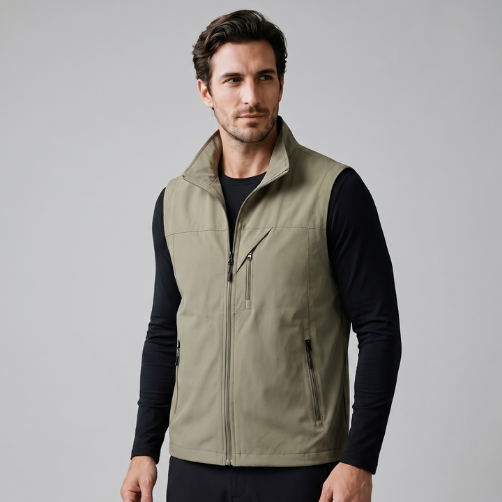 Men's Lightweight Sleeveless Vest – Utility Style with Zippered Pockets