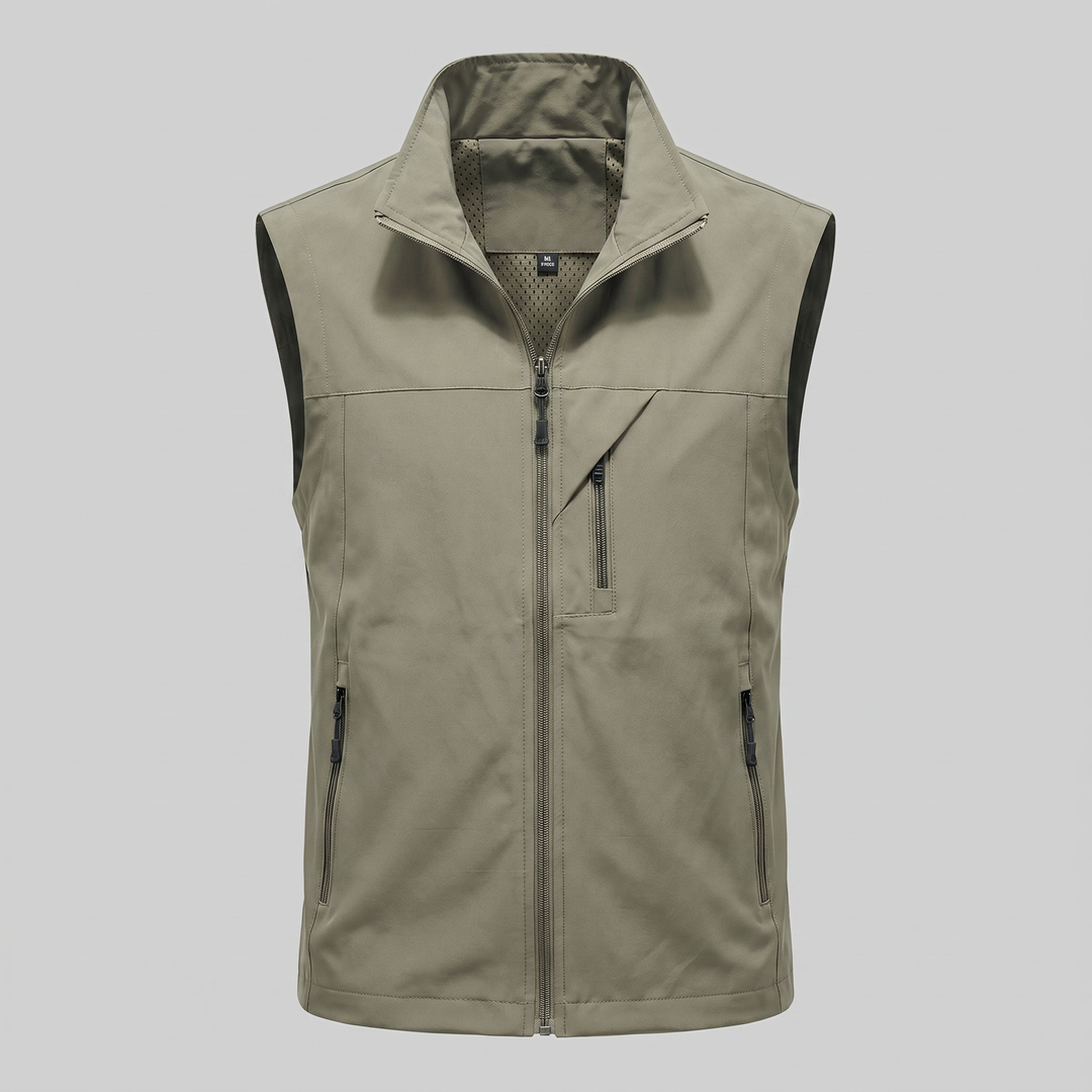Men's Lightweight Sleeveless Vest – Utility Style with Zippered Pockets