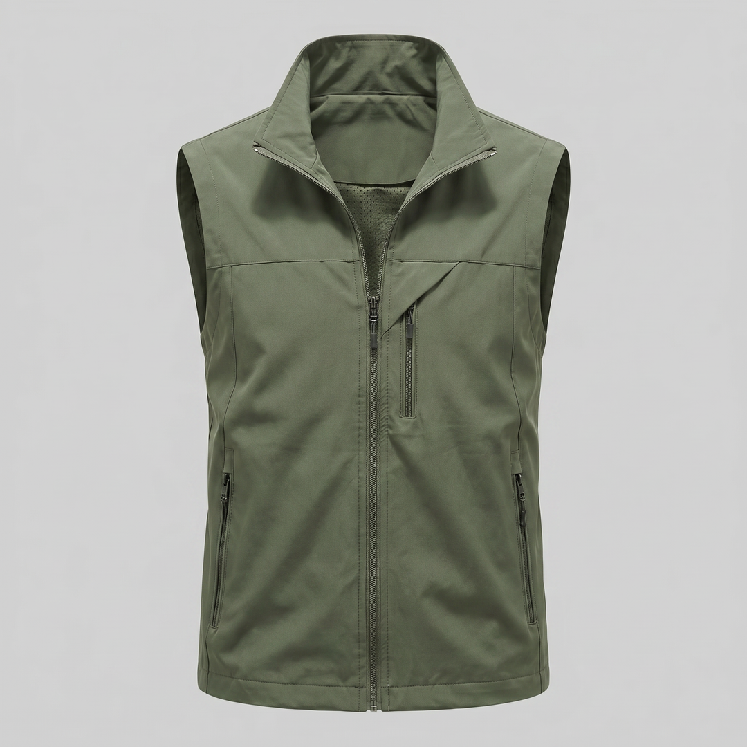 Men's Lightweight Sleeveless Vest – Utility Style with Zippered Pockets