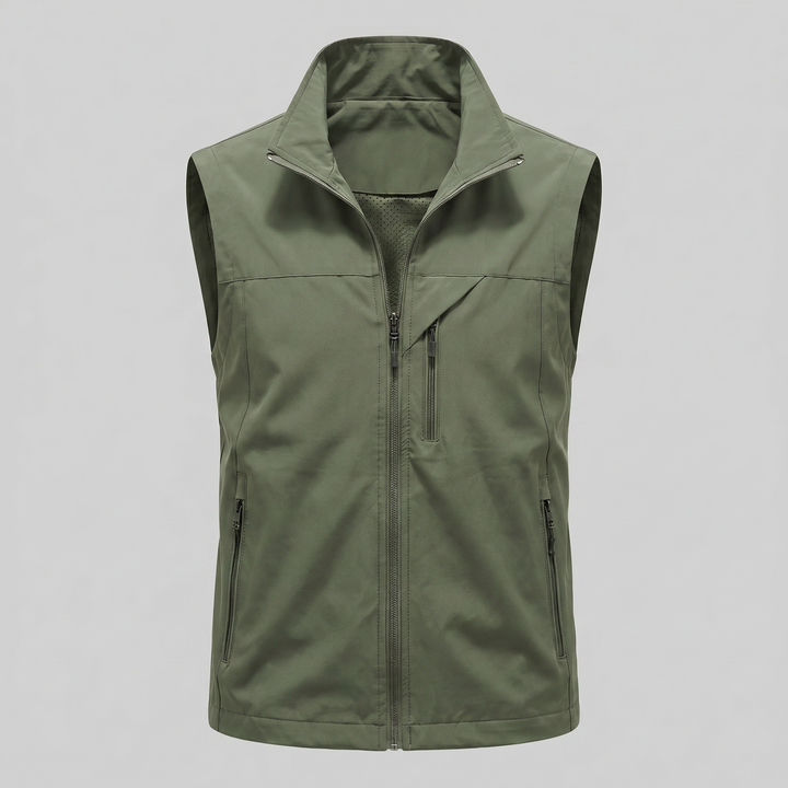 Men's Lightweight Sleeveless Vest – Utility Style with Zippered Pockets