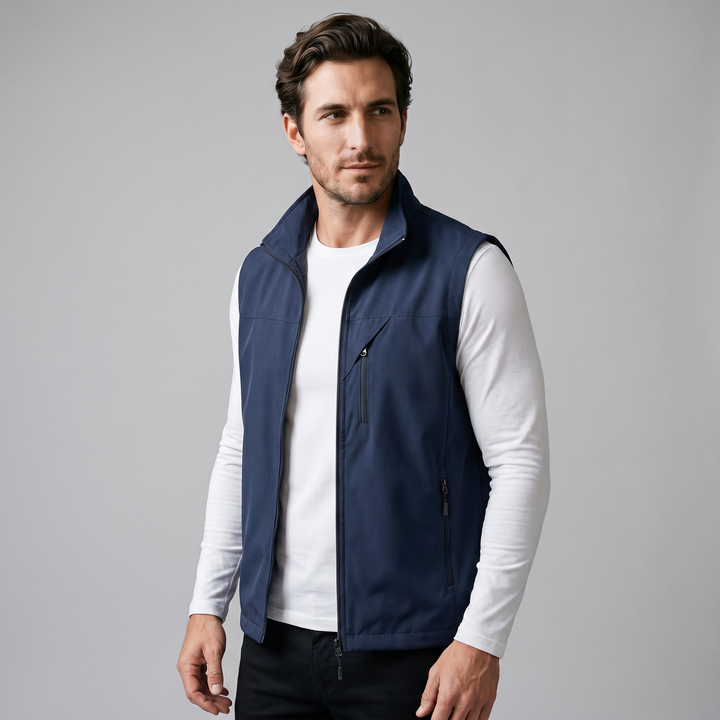 Men's Lightweight Sleeveless Vest – Utility Style with Zippered Pockets