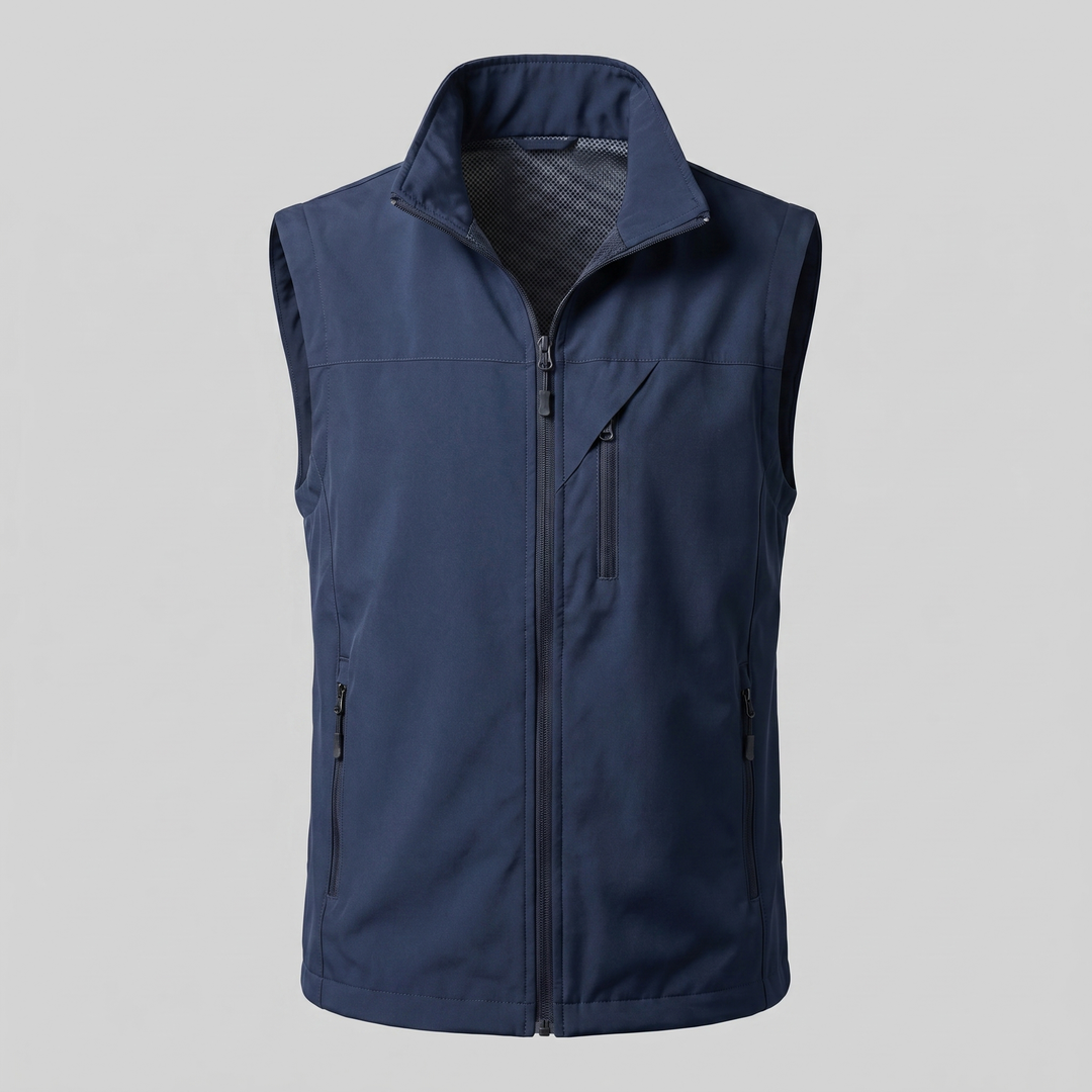 Men's Lightweight Sleeveless Vest – Utility Style with Zippered Pockets