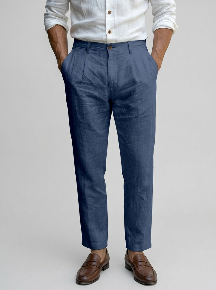 Men's Linen Pants – Lightweight Tapered Fit for Summer
