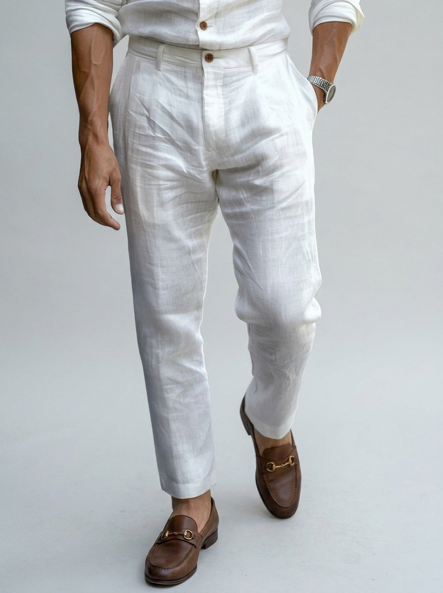 Men's Linen Pants – Lightweight Tapered Fit for Summer