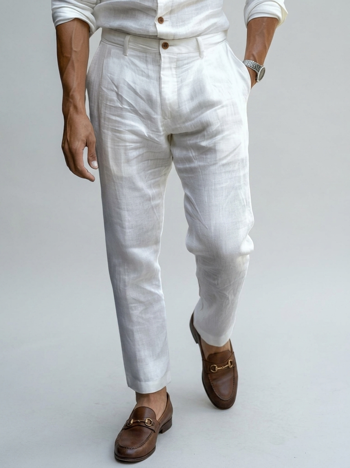 Men's Linen Pants – Lightweight Tapered Fit for Summer