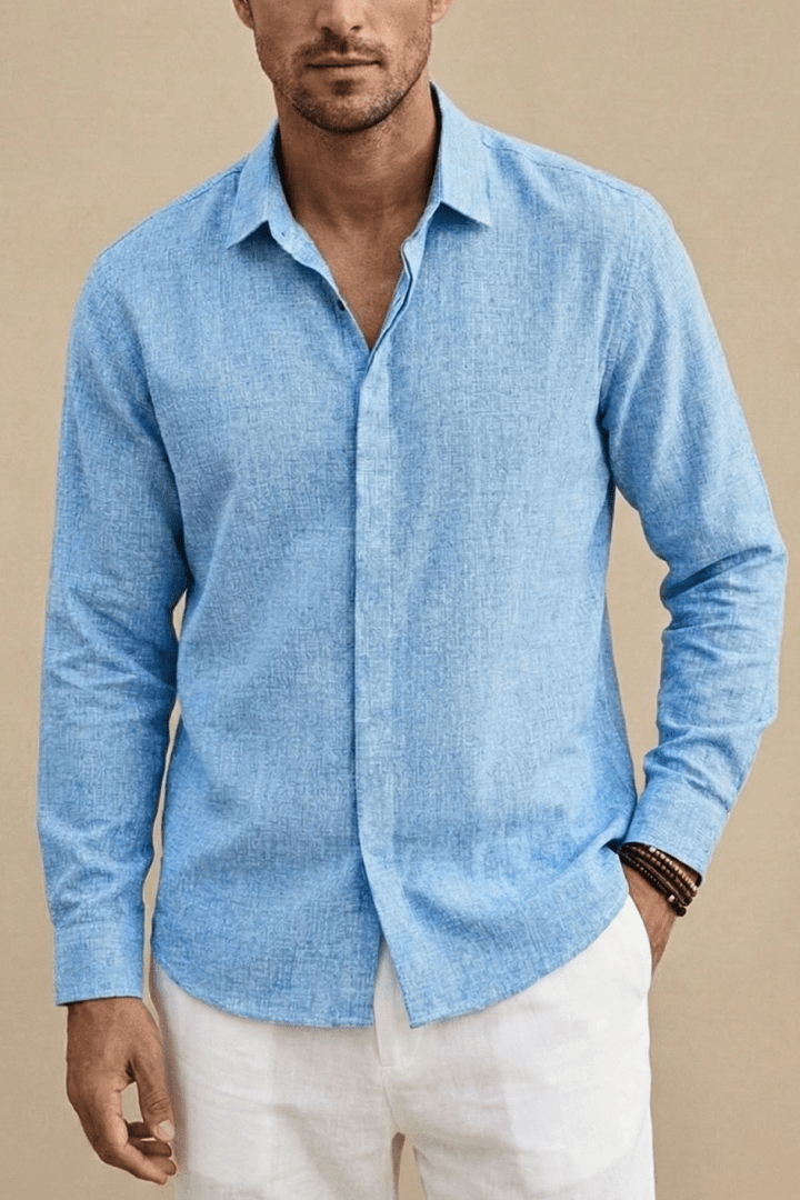 Men's Long Sleeve Shirt – Spread Collar in Hemp Blend