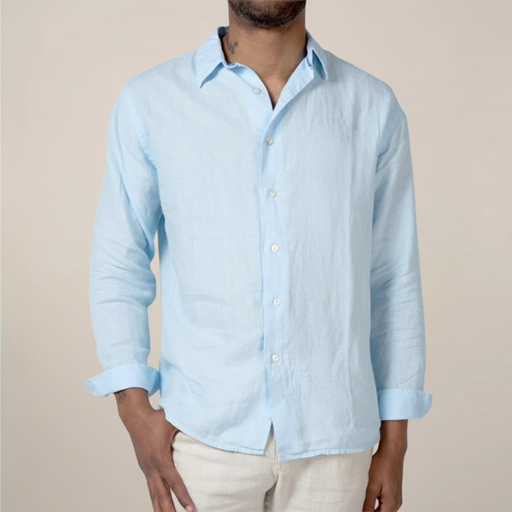 Men's Cotton Shirt Relaxed Fit – Buttons and Long Sleeves