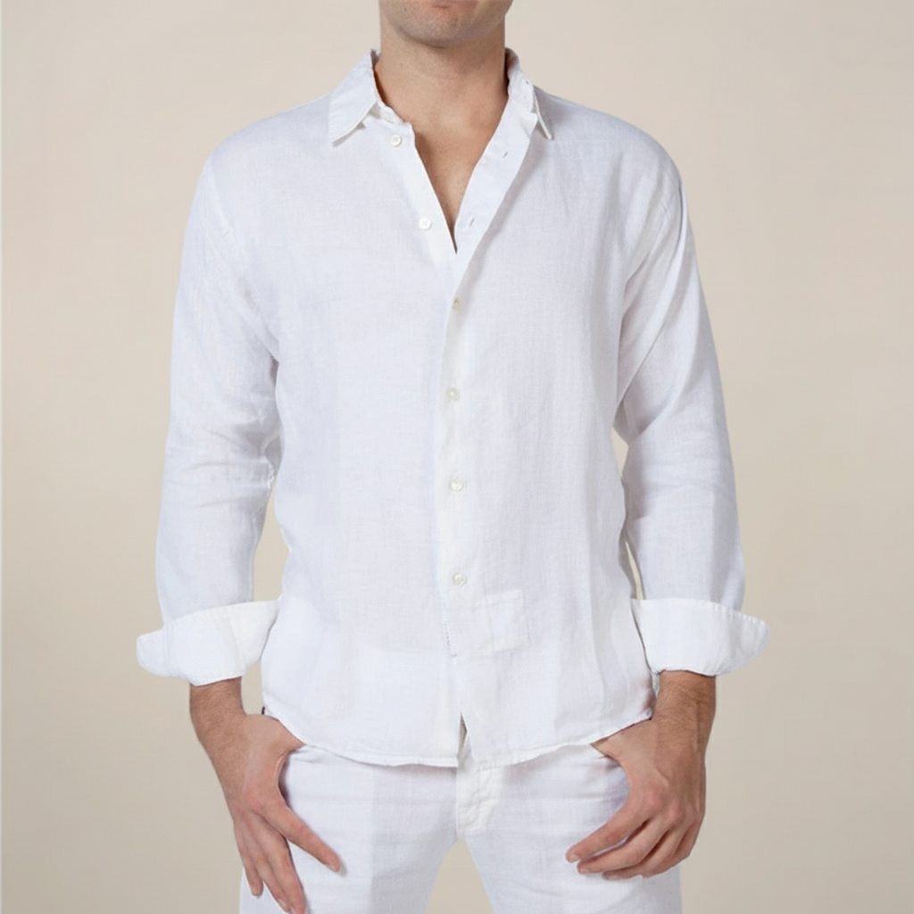 Men's Cotton Shirt Relaxed Fit – Buttons and Long Sleeves