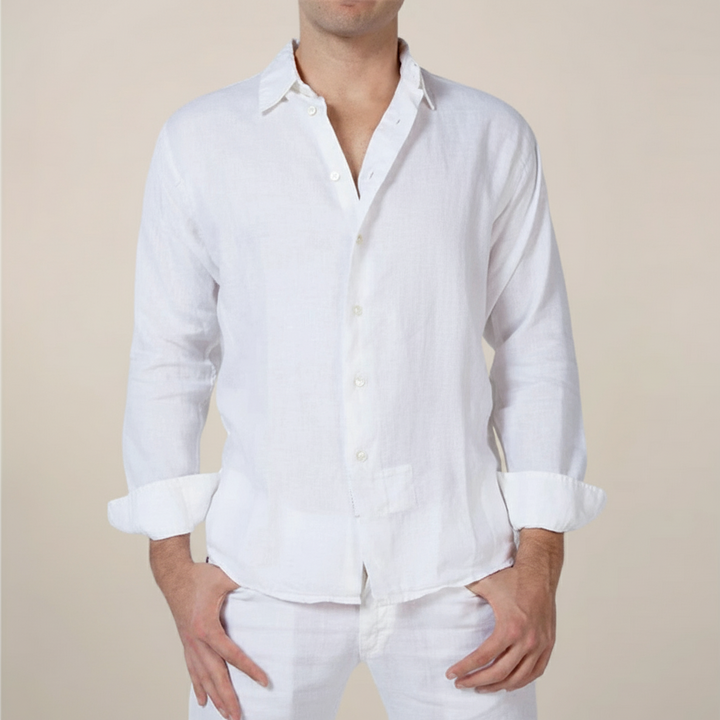 Men's Cotton Shirt Relaxed Fit – Buttons and Long Sleeves