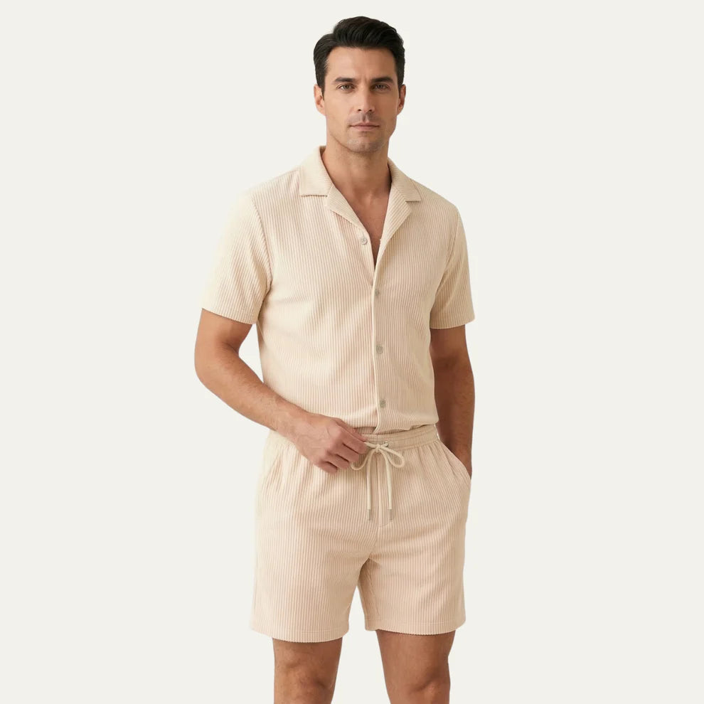 Men's Short and Short-Sleeve Shirt Set – Casual Beach Style