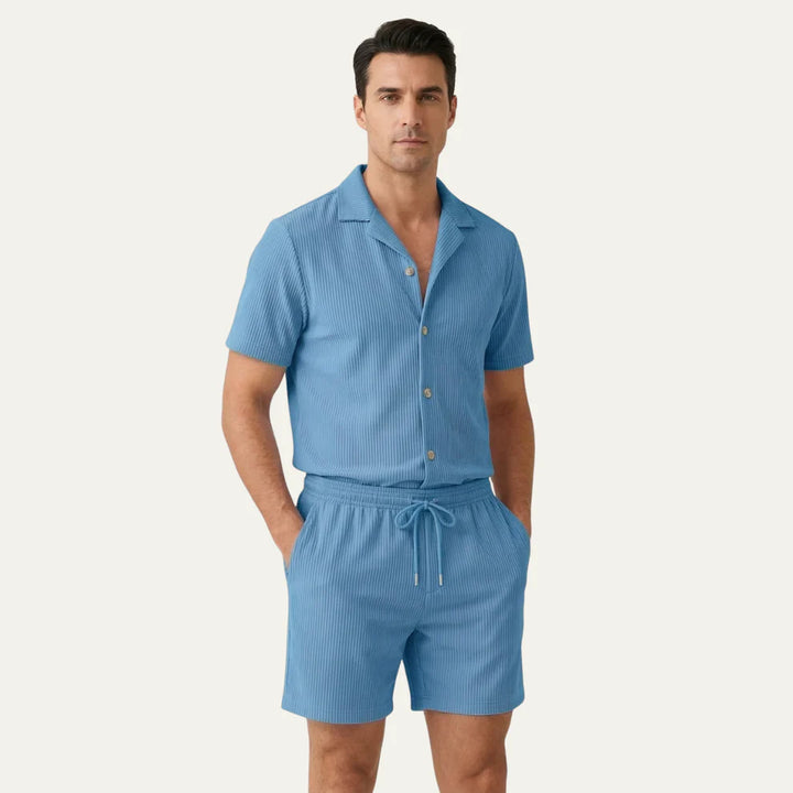 Men's Short and Short-Sleeve Shirt Set – Casual Beach Style