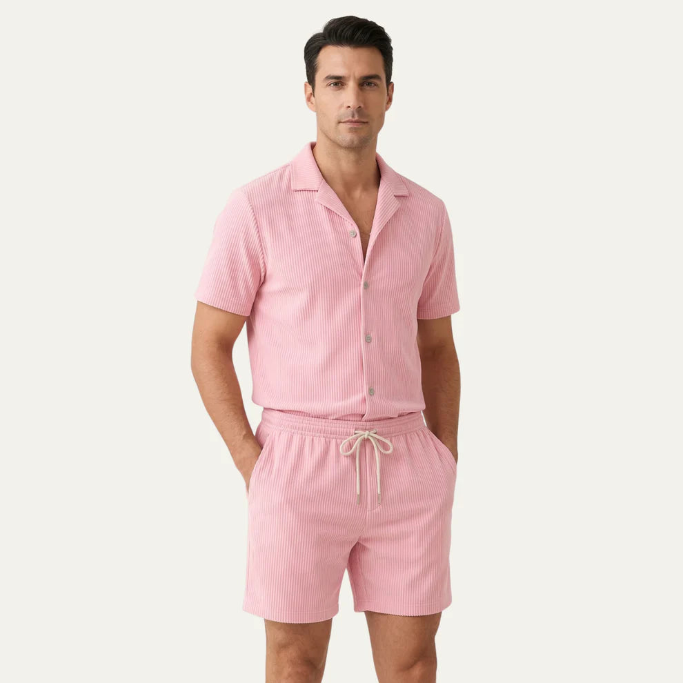 Men's Short and Short-Sleeve Shirt Set – Casual Beach Style